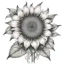 sunflower time location Gemini  tattoo design idea