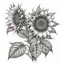 sunflower time location Gemini  tattoo design idea