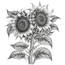 sunflower time location Gemini  tattoo design idea
