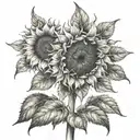 sunflower time location Gemini  tattoo design idea