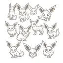 Eevee and All evolutions tattoo design idea