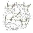 Eevee and All evolutions tattoo design idea