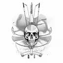 archery skulls  tattoo design idea