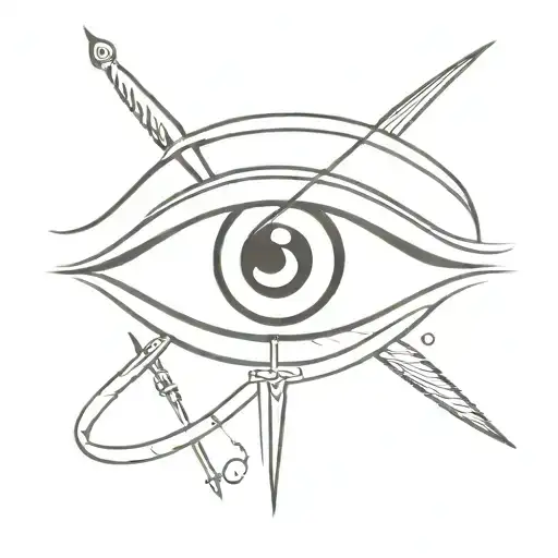 crying eye and sword  tattoo design idea