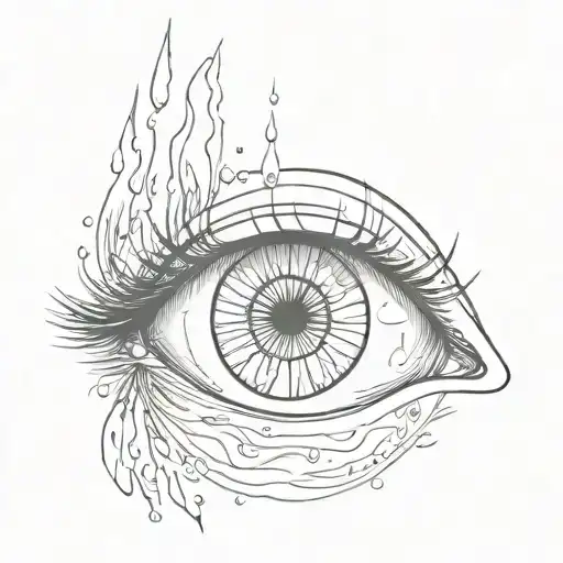 crying eye   tattoo design idea