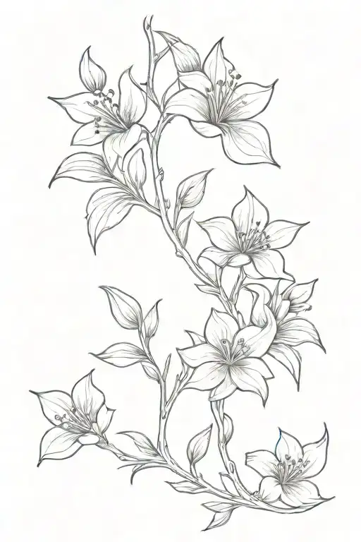 flowers climbing the rib tattoo design idea