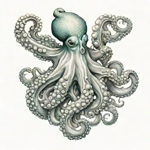 octopus, coral reef tattoo design idea