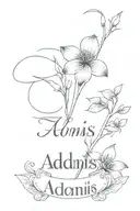 name and birthdate incorporated adonis tattoo design idea