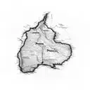 A map of the Dominican Republic and Spain intertwined with each other tattoo design idea