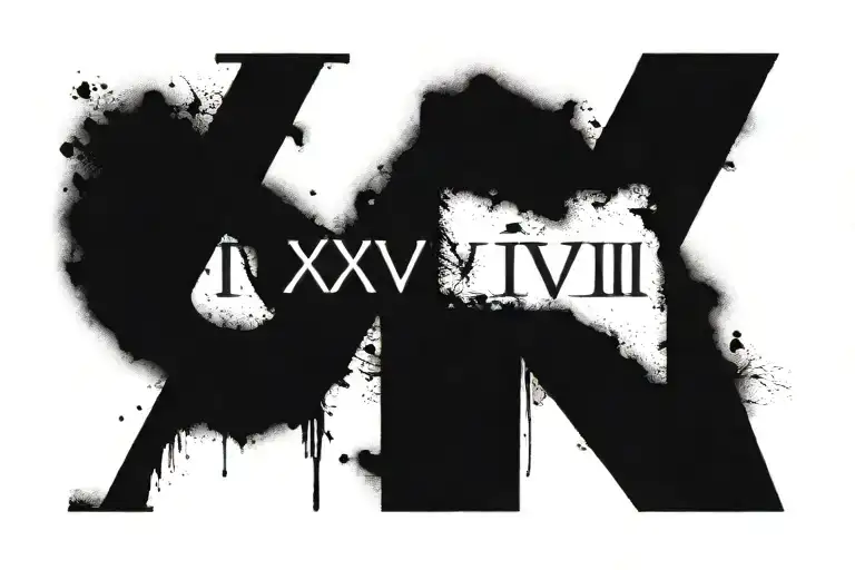 IV XXVII MMXXIV   In roman font and black on the inner forearm right below elbow tattoo design idea