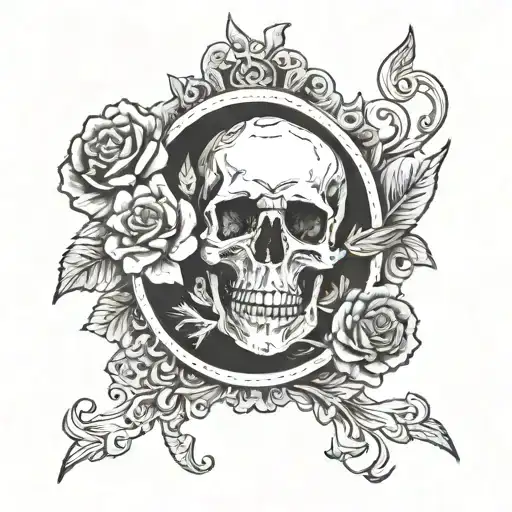 Memento Mori Coin with three birthdays tattoo design idea