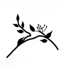 word b whit cherry branch tattoo design idea