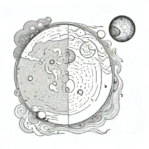 half moon half noon simple tattoo design idea