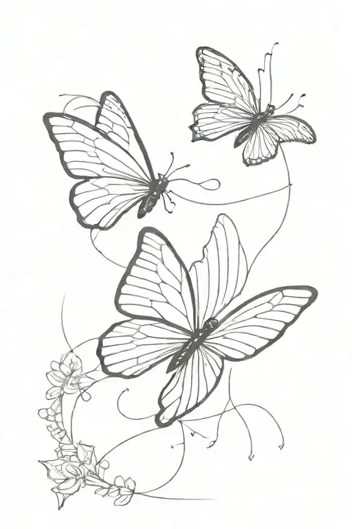 august 3rd fine line tattoo with butterfly at the end   tattoo design idea