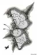 august 3rd tattoo fine line with tiny butterfly at the end tattoo design idea