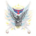 aztec eagle for upper thigh tattoo design idea