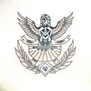 aztec eagle for upper thigh tattoo design idea