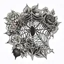Blessed and spider web  tattoo design idea