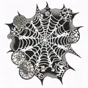 Blessed and spider web  tattoo design idea