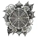 Blessed and spider web  tattoo design idea