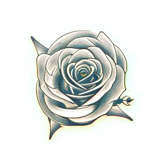 switchblade knife snake roses tattoo design idea