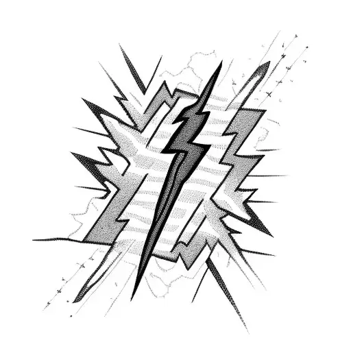 Tribal "Lightning Bolt" Tattoo Idea BlackInk AI