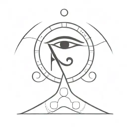 There are two dots under the eye of Horus and a scale symbolizing equality below that. tattoo design idea