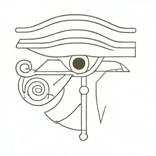 There are 2 dots under Horus's eye and  under the eye he have scale that symbolize equality. tattoo design idea
