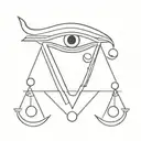 There are two dots under the eye of Horus and a scale symbolizing equality below that. tattoo design idea