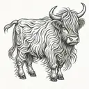 scottish highland cow tattoo design idea