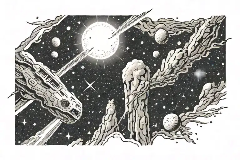 meteor shower tattoo design idea