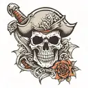 skull pirate skull tattoo design idea