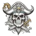 skull pirate skull tattoo design idea