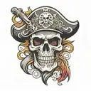 skull pirate skull tattoo design idea