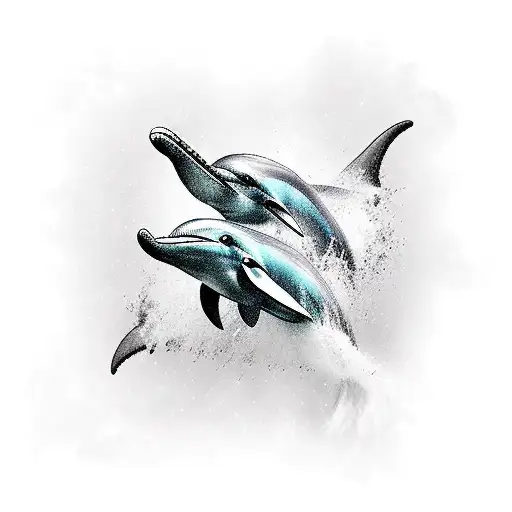 Surrealism Dolphin Raven Tattoo Idea - BlackInk