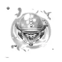 An astronaut exploring a psycho-dimensional realm with dragon ball z characters tattoo design idea