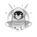 An astronaut exploring a psycho-dimensional realm with dragon ball z characters tattoo design idea