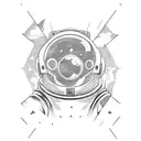 An astronaut exploring a psycho-dimensional realm with dragon ball z characters tattoo design idea