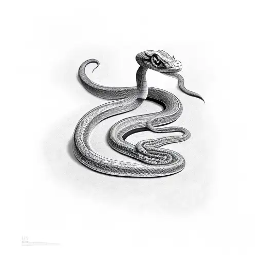 snake apearing from smoke tattoo design idea