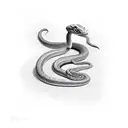 snake apearing from smoke tattoo design idea