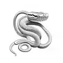 snake apearing from smoke tattoo design idea