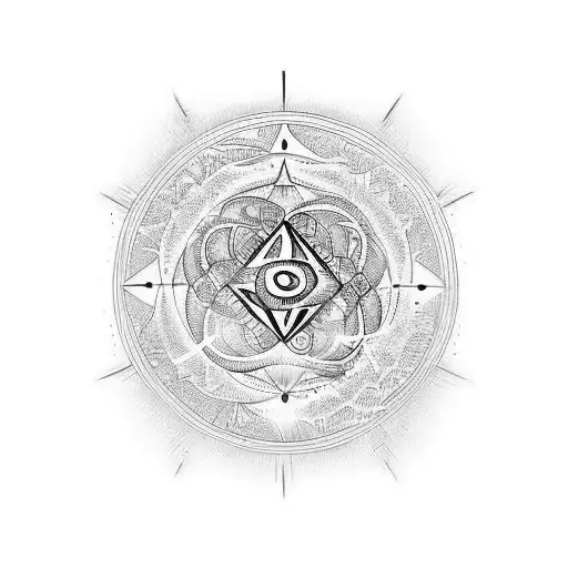 A tattoo representing consciousness using ancient symbols tattoo design idea