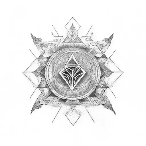 A tattoo representing consciousness using ancient symbols tattoo design idea