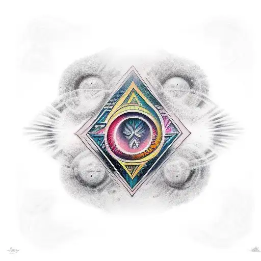 A tattoo representing consciousness using ancient symbols tattoo design idea