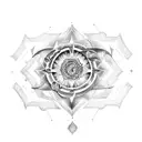 A tattoo representing consciousness using ancient symbols tattoo design idea