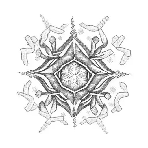 uterus with snowflakes tattoo design idea