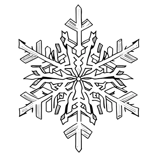 snowflake in shape of uterus tattoo design idea