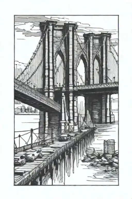 Brooklyn bridge design blueprint inspired tattoo tattoo design idea