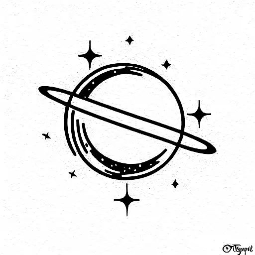 a star system and a planet tattoo design idea