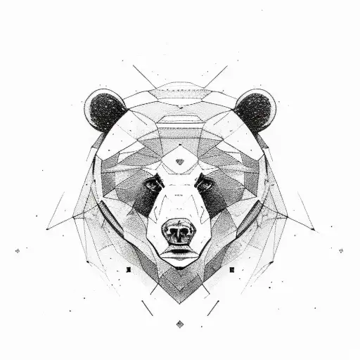 bear woth veins tattoo design idea